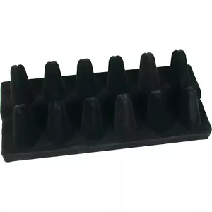 Black Velvet Showcase 12 Finger Ring Counter Top Display Jewelry Holder Stand - Picture 1 of 2