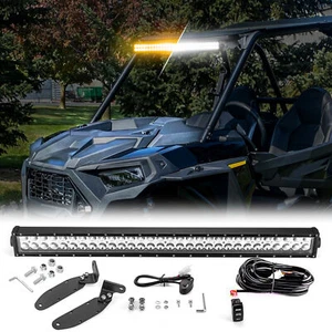 Amber/White/Strobe 32'' Light Bar Roof Mounts For Polaris RZR XP 1000/XP Turbo - Picture 1 of 10