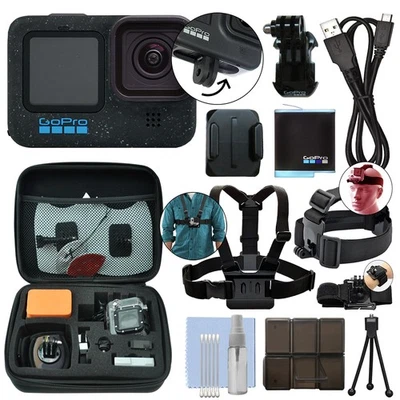 GoPro HERO12 Black 27MP Waterproof 5.3K Camera Camcorder+ Ultimate Action Bundle - Image 1 of 4