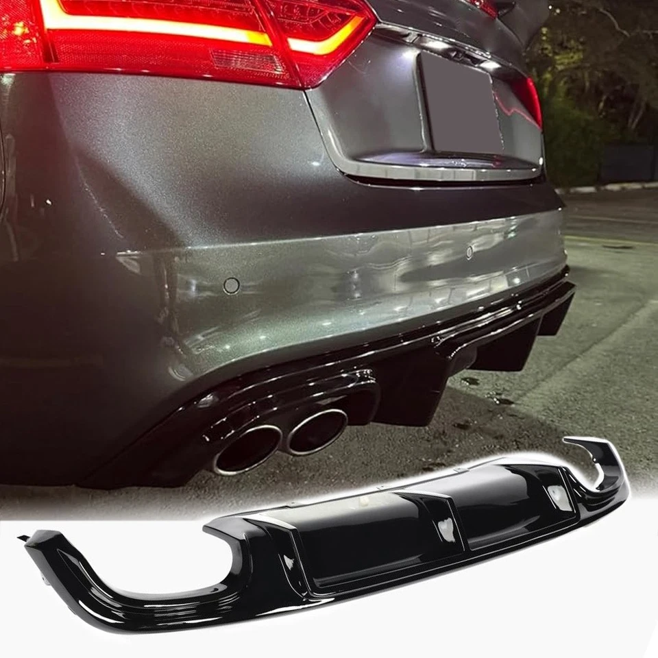 Difusor de parachoques trasero negro brillante aleta de tiburón para Audi A5 Sline S5 B8.5 2012-17 Foto 1 de 4