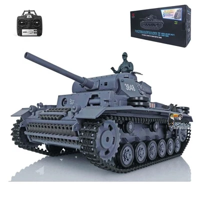 US Stock 1/16 Henglong 2.4G 7.0 Plastic German Panzer III L 3848 RC IR Tank RTR - Image 1 of 4