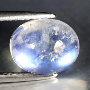 3.56CT Eye-Opening Ovalado Cabujón Forma (10 X 8 MM) Arcoiris Azul Piedra Luna - Picture 1 of 1