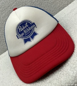 Pabst Blue Ribbon Trucker Hat Mens Snapback Foam Front Panels Beer PBR - Picture 1 of 7