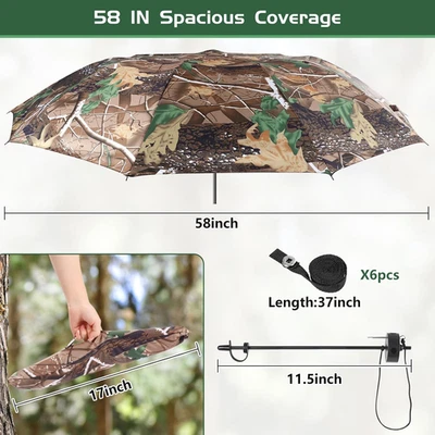 Tree Stand Umbrella 58" Widened Portable Camo Hunting Thickened Weatherproof Set - Image 1 of 4