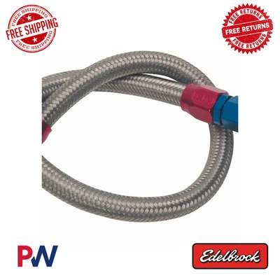 Edelbrock Fuel Hose Kit Braded Steel Hose For Chevy SB / Chrysler SB / BB 8123 - Image 1 of 2