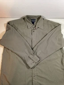 Saddlebred Men's Green Striped Button Up Long Sleeve Size XL Shirt K18 - Picture 1 of 6