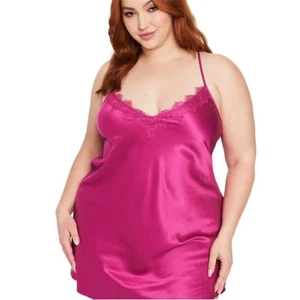 Babydoll Frederick's of Hollywood Erina de encaje satinado para mujer talla mediana rosa nueva con etiquetas - Imagen 1 de 6