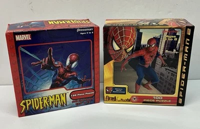 Lote de 2 quebra-cabeças Marvel Comics Spider-Man 100 peças (2003-2004) usados completos - Imagem 1 de 4