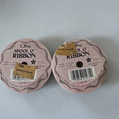 Vintage Lot of 2 Offray Spool O' Ribbon 1/8" x 10 Yards - Image 1 of 4
