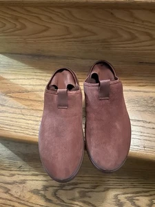 Burgunder Hausschuhe Pantoletten wandelbar Clogs Flats Fell gefüttert Ecco Damen 39 8,5 8 - Bild 1 von 13