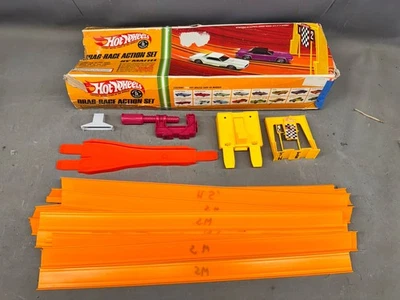 Vintage Hot Wheels Track Drag Race Action Set Box 1967 1968 Redline Era Mattel - Image 1 of 4