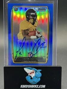 Bowman 2013 cromo azul Tavon Austin radiocontrol refractor automático #'d/99 #RCRA-TA WVU Rams - Imagen 1 de 2