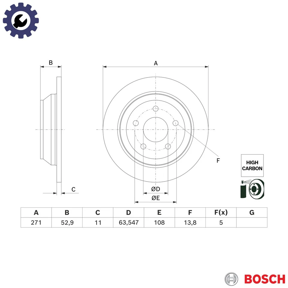 2x BRAKE DISC 0 986 479 H55 FOR FORD Q0JA 1.0L B7JG/M0JA/BZJA/B7JA/B7JB 1.0L - Image 1 of 4