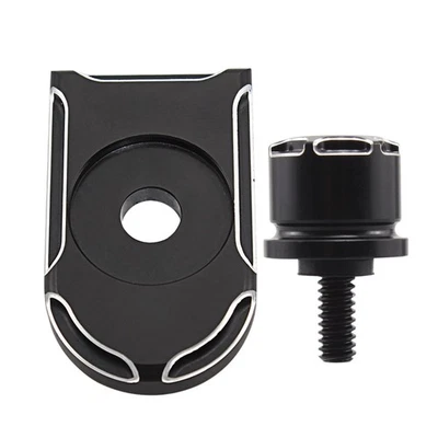 Cubierta de perilla de tornillo con lengüeta de perno de asiento trasero Softail tren nocturno 96-UP para Harley Touring Foto 1 de 4