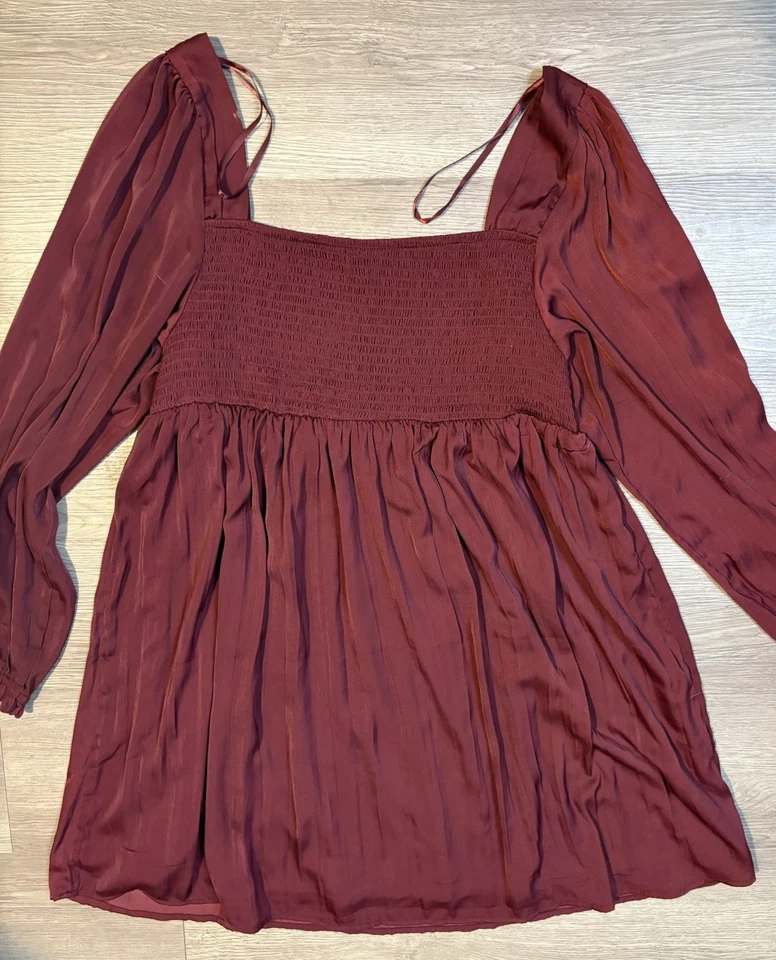 Motherhood Rich Burgundy Smocked Dress Size XL - Image 1 of 4
