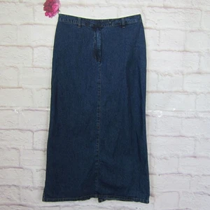 NY Jeans Denim Maxi Skirt Womens size 8 Blue Jean Straight Modest Long Y2K NY&Co - Picture 1 of 7