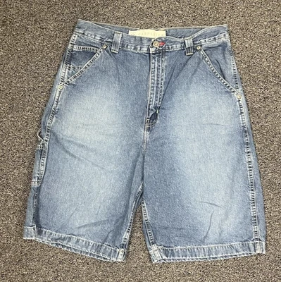 Vintage Arizona Jean Shorts Mens 34 Blue Carpenter Denim Utility Workwear Jorts - Image 1 of 4