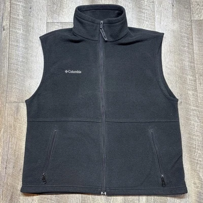 Chaleco polar Columbia Sportswear negro cremallera completa talla grande bolsillos con cremallera Foto 1 de 4