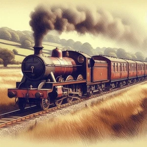 Steam Train Card in Aid Of Greyhounds Fathers Day - Picture 1 of 2