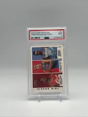 2003-04 FLEER BASKETBALL LEBRON JAMES MILICIC CARMELO ANTHONY 291 ROOKIE PSA 9 - Image 1 of 2