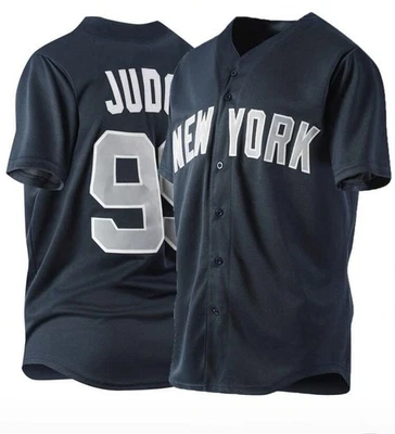 Nueva camiseta de béisbol Judge grande cosida bordada #99 azul de los Yankees de Nueva York Foto 1 de 4