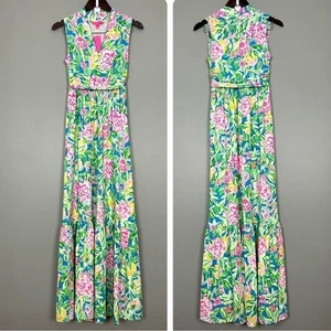 Maxi Vestido Lilly Pulitzer Pearce Para Mujer Talla XS Grove Garden Colorido Floral - Imagen 1 de 8