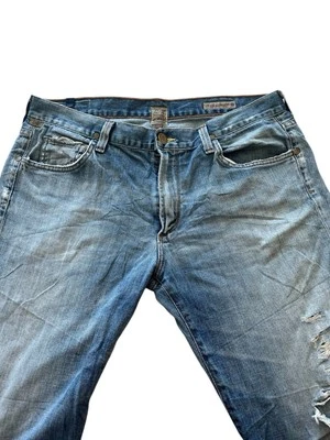 Citizens of Humanity Jagger Bootcut Zipper Fly Lt Wash Jeans Men 36x27 Distress - Image 1 of 4