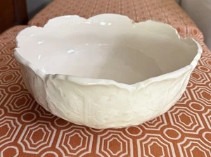 Antique Erphila Georgian Leaf White 10” Bowl Cabbage Leaves - Czechoslovakia - Picture 1 of 8