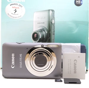 Canon IXUS 115 HS 12.1MP Compact Digital Camera Grey Tested Boxed Kit -Fast Post - Picture 1 of 18