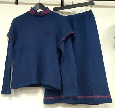 Traje Christian Dior - Conjunto de falda tejida vintage Londres raro encontrar talla 12 tejido Reino Unido Foto 1 de 4