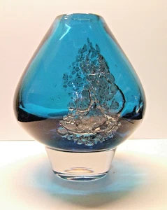  MID-CENTURY HEINRICH LOEFFELHARDT SCHOTT ZWIESEL DEUTSCHE KUNST GLAS BUBBLE VASE - Bild 1 von 5