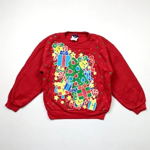 Sudadera Vintage Honors Unisex Niños Talla 6 Rojo Árbol de Navidad - Imagen 1 de 4