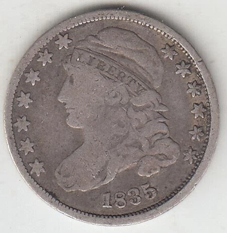 1835 CAPPED BUST DIME F Cover