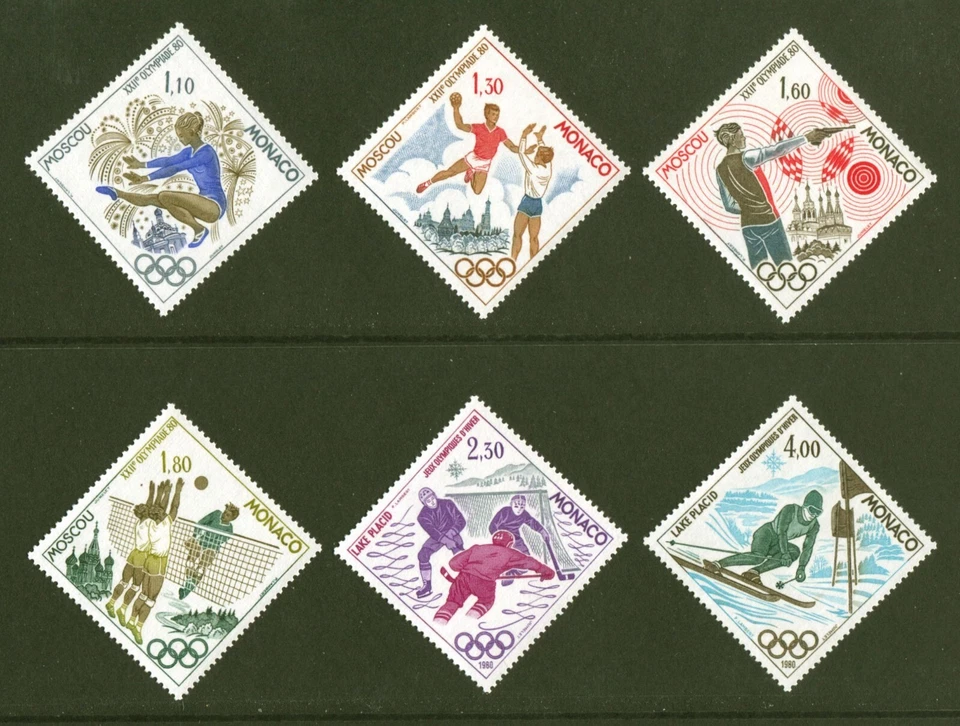 摩纳哥 Sc# 1221 - 26,1980 年夏季/冬季奥运会 VF 全新 6 件套 无故障 — 第 1/1 张图片