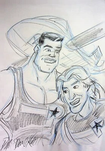 ProStars 1991 SIGNED DAN KUBAT Hand Drawn Character DIC Art NBA NFL NHL - Picture 1 of 2