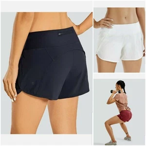 CRZ YOGA Women's Quick-Dry Athletic Sports Running Workout Shorts w/ Zip Pocket - Picture 1 of 42
