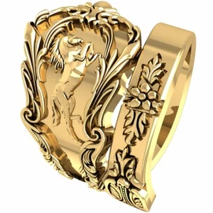 Horse Spoon Ring Animal for Mens Women Brass Jewelry Size 6-15 - Picture 1 of 5