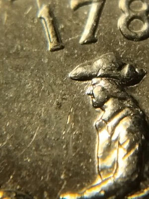 1999p Delaware State Quarter Die Clashing Misaligned Die Struck Thru Grease - Image 1 of 4