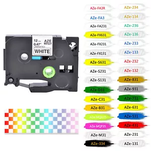 Compatible with Brother TZ TZe Rubans encreurs pour étiqueteuse P-Touch 6-36MM - Afbeelding 1 van 122