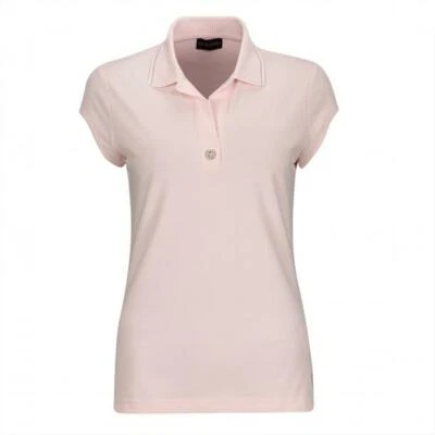 NWT Golfino Ladies PEARLS CAP SLEEVE POLO 4332422 302 Pink Sz 4 6 8 10 12 NEW - Image 1 of 4