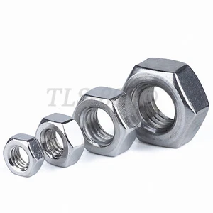 Fine Thread Hex Nut M6,8,10,12,14,16,18,20,24 Hexagon Full Nuts SUS201 Stainless - Picture 1 of 6