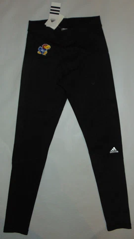 Women’s Adidas Kansas Jayhawks Yoga Pants Small Black NWT * BRAND NEW Cover
