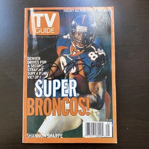 Shannon Sharpe Autographed Denver Broncos TV Guide Super Bowl Signed JSA COA - Picture 1 of 12