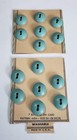 2 VTG TURQUOISE PLASTIC COSTUMAKERS BUTTON CARDS - CARDS HAVE BEEN TRIMMED