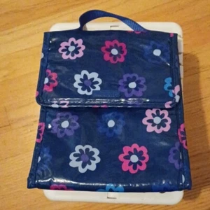 Vera Bradley lunch bag tote blue Ellie Flowers pattern - Picture 1 of 7