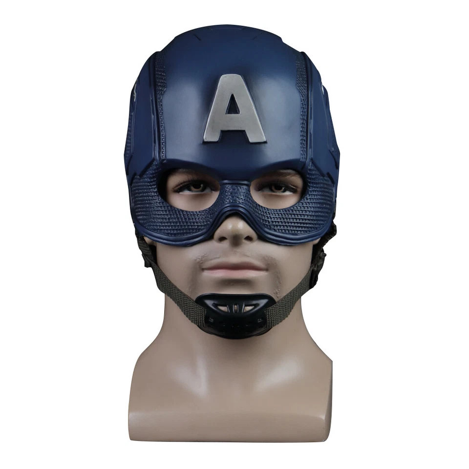 Captain America Helmet  Endgame Steve Rogers Cosplay Superhero Mask PVC - Image 1 of 4