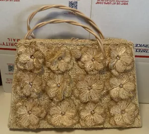 Vintage Straw Big Flower Purse/Handbag Japan - Picture 1 of 10