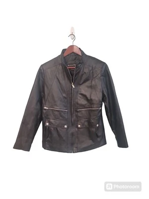 Vintage Seventh Avenue 100%Leather Biker Grunge Jacket Size Large - Image 1 of 4
