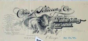 1904 Chicago Illinois. Chas. A. Schieren & Co. Leder Milwaukee Litho Co - Bild 1 von 2