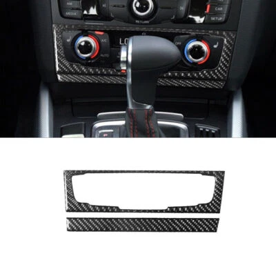 2Pcs For Audi Q5 2009-2017 Carbon Fiber Interior Climate Console Cover Trim - Изображение 1 из 4